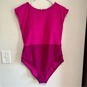 Aava Swim Aava Selena One Piece Swimsuit Barbie Pink Two Tone Zip Up 3XL Plus